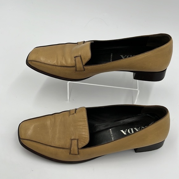 Prada Tan Leather Loafers 37.5 - Picture 13 of 14
